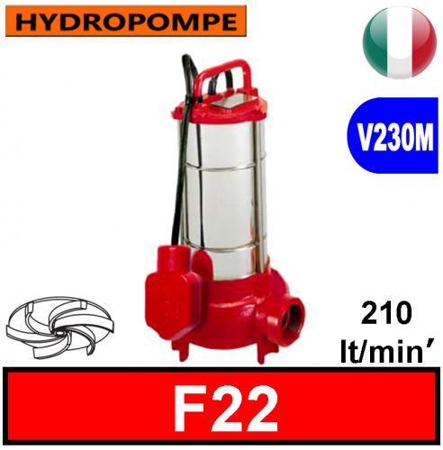 HYDROPOMPE F22 - Pompa sommersa per fognature e acque sporche 2