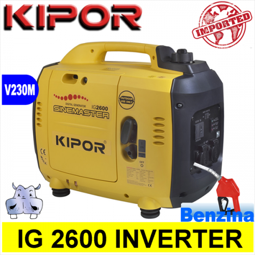 Generatore di corrente Gruppo Elettrogeno inverter a benzina, Kipor IG 2600 1,84KW 1840W