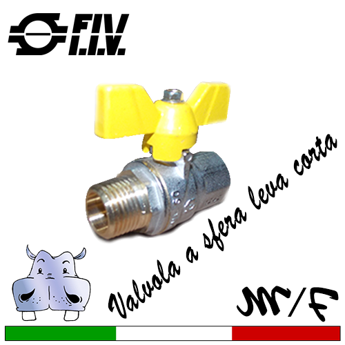 Valvola a sfera leva corta MF Fiv per gas HEAVY