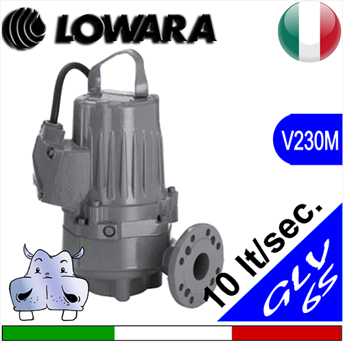 LOWARA Elettropompa Sommersa per fognature GLV65 M, girante vortex