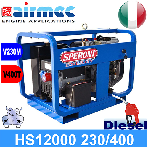 Generatore Gruppo Elettrogeno diesel HS12000 12KVA NSM -  monofase e monotrifase avviamento elettrico
