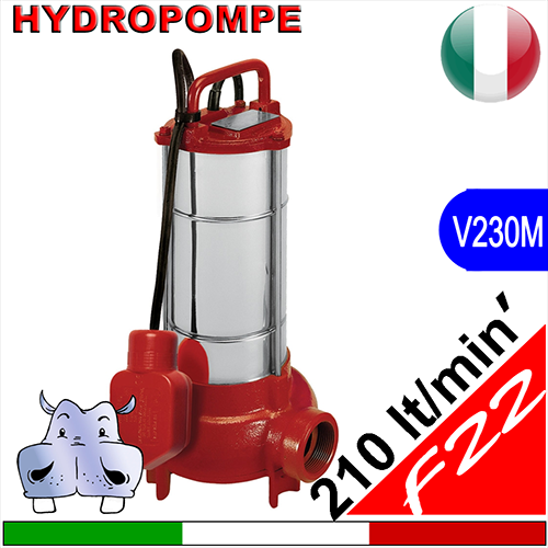 HYDROPOMPE F22 - Pompa sommersa per fognature e acque sporche