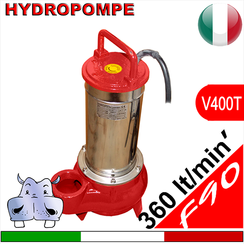 HYDROPOMPE F90 - Pompa sommersa trifase per fognature e acque sporche