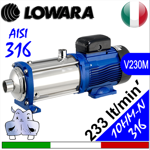 Elettropompa multistadio silenziosa idraulica integrale inox aisi 316 Lowara 10HM-N (M)