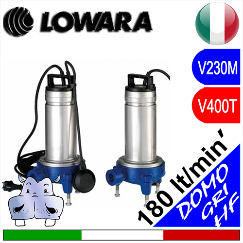 Lowara Sommersa triturante DOMO GRI11 HF completa di galleggiante elettrico premontato