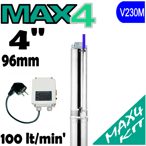 X-POWER - Pompe sommerse  MAX4 4XP complete di quadro avviatore