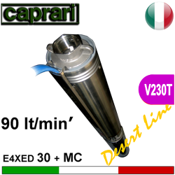 Caprari - Elettropompa sommersa completa E4XPD30+UNIMOTOR 230 Trifase - idonea per inverter MT