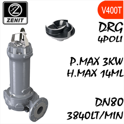 ZENIT - Sommersa  fognature serie Grey DRG mandata orizzontale DN80 4 poli alimentazione trifase
