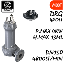 ZENIT - Sommersa  fognature serie Grey DRG mandata orizzontale DN150 4 poli alimentazione trifase
