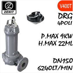 ZENIT - Sommersa  fognature serie Grey DRG mandata orizzontale DN150 4 poli alimentazione trifase