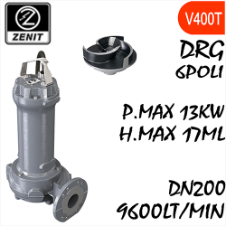 ZENIT - Sommersa  fognature serie Grey DRG mandata orizzontale DN200 6 poli alimentazione trifase