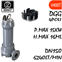 ZENIT - Sommersa  fognature serie Grey DGG mandata orizzontale DN150 4 poli alimentazione trifase
