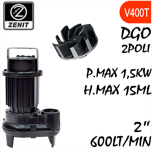 ZENIT - Sommersa  fognature serie O DGO mandata verticale filettata alimentazione trifase