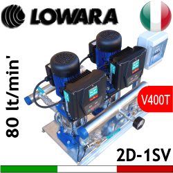 Gruppo booster twin pumps Lowara 2D SV20 1SVF  2 inverter a bordo con alimentazione trifase 3x400