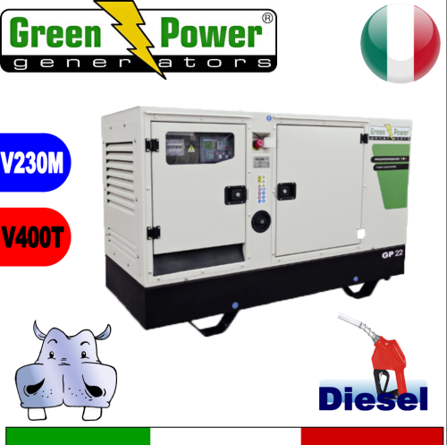 Generatore Gruppo Elettrogeno diesel GP66-N 60KVA Trifase - Silenziato  - avviamento elettrico