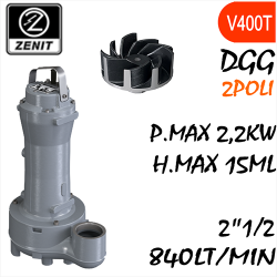 ZENIT - Sommersa  fognature serie Grey DGG mandata verticale filettata alimentazione trifase