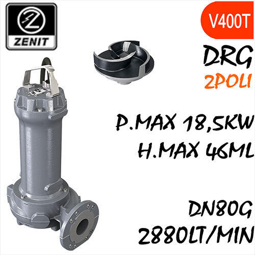 ZENIT - Sommersa  fognature serie Grey DRG mandata orizzontale DN80G alimentazione trifase