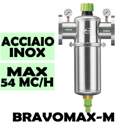 BRAVOMAX-M versione F Filtro autopulente semiautomatico per acqua, realizzazione integrale inox, struttura flangiata