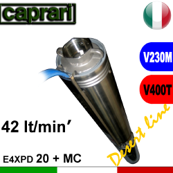Caprari - Elettropompa pompa sommersa completa E4XED(PD)20+MC....M-T DESERT LINE