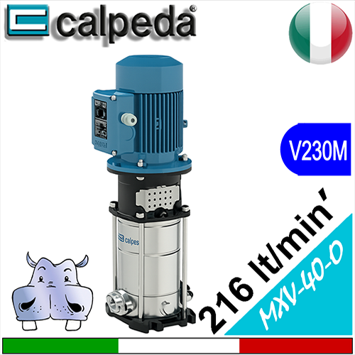 Calpeda Elettropompe multistadio verticali MXV-M 40-9-O flangia ovale Alimentazione elettrica monofase 230Vac