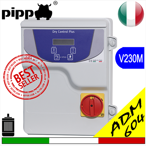Quadro avviatore per elettropompa DRYCONTROL V230M SA604 monofase con protezione contro la marcia a secco