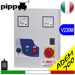Quadro avviatore per elettropompa, DIRECT MOTOR PLUS V230M - ADEM 700 monofase completo di amperometro e voltmetro