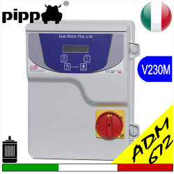Quadro avviatore per elettropompa LEVEL V230M, protezione amperometrica ADM 672 (612+DISPLAY) monofase completo di centrale per sonde di livello