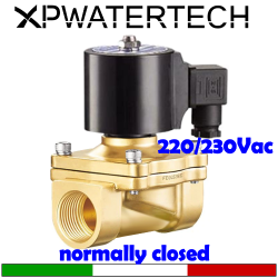 Elettrovalvole per acqua aria gasolio SERIE ROUND versione NC normalmente CHIUSA alimentazione elettrica 220Vac