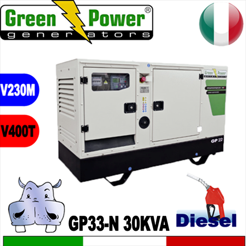 Generatore Gruppo Elettrogeno diesel GP33-N 30KVA Trifase - Silenziato  - avviamento elettrico