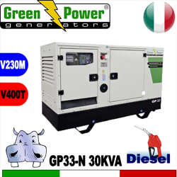 Generatore Gruppo Elettrogeno diesel GP33-N 30KVA Trifase - Silenziato  - avviamento elettrico