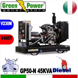 Generatore Gruppo Elettrogeno diesel GP50-N 45KVA Trifase - Aperto - avviamento elettrico