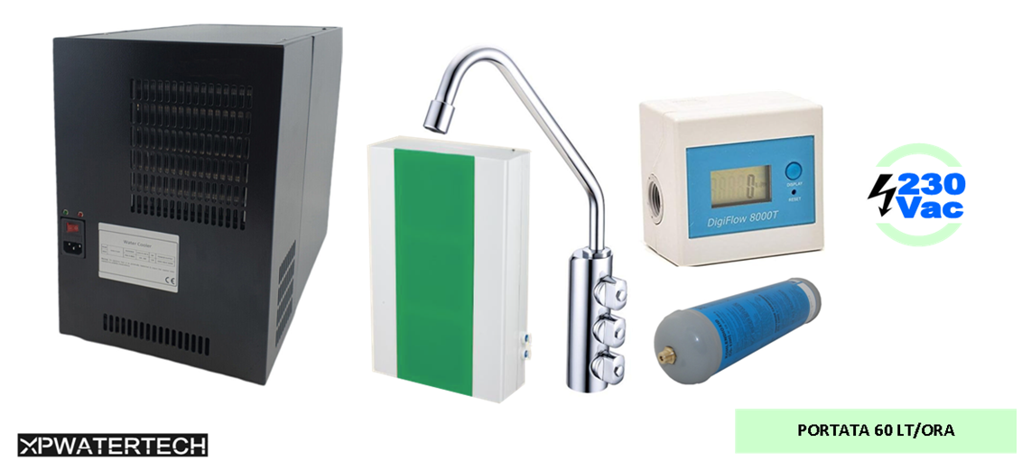 depuratore acqua frigo distributore acqua depurata fredda temperatura ambiente frizzante gasata